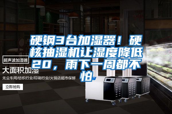 硬鋼3臺加濕器！硬核抽濕機(jī)讓濕度降低20，雨下一周都不怕