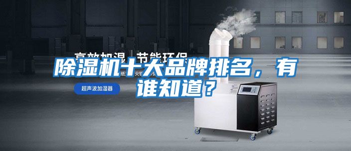 除濕機十大品牌排名，有誰知道？